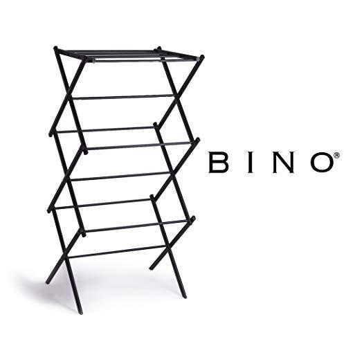 BINO 3-Tier Collapsing Foldable Laundry Drying Rack, Black