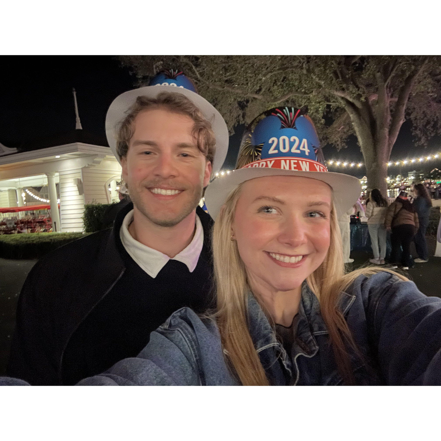 Happy New Year! Brandon and Torey love to celebrate New Years differently every year. In this photo, they went to Disney Boardwalk, enjoyed food and drinks and watching the fireworks over the water!