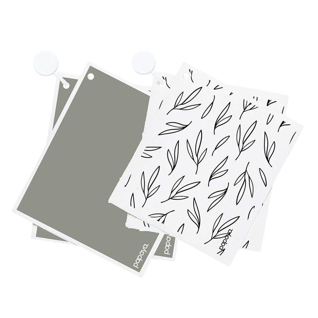 Papaya Reusable Paper Towels Bundle 4-Pack - 4 Sheets + 2 Hooks, Quick Drying, No Odor, 1 Sheet Replaces 17 Rolls, Washable Kitchen Cloth, Sustainable Dish Sponge, Eco Friendly Gift