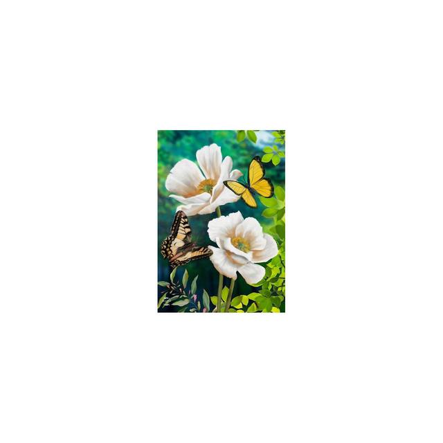 Butterflies and Poppies Spring Garden Flag Floral 18" x 12.5" Briarwood Lane