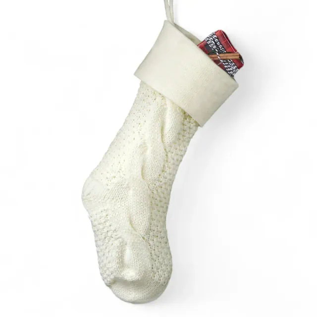 Personalization Mall Ivory Cozy Cable Knit Christmas Stocking