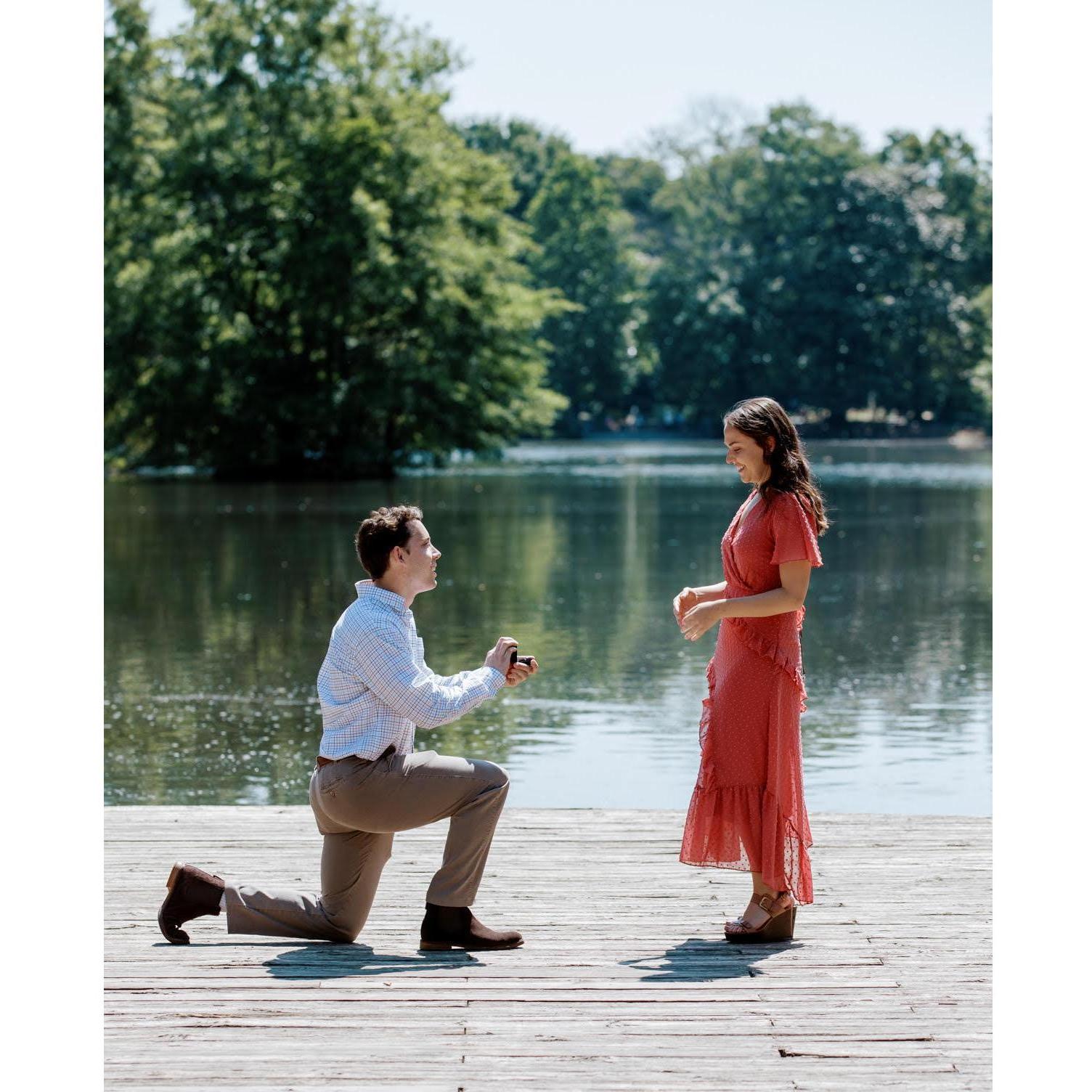 John popped the question! Rebecca said yes!