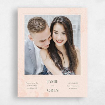 Blush, Pink Wedding Save the Date - Ames Portrait