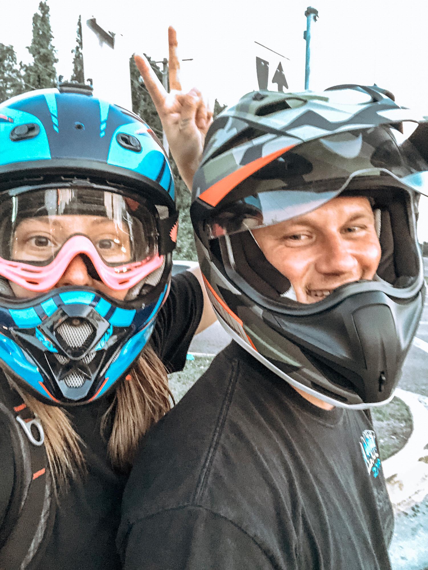 Grom Rides around town while we searched for sulcata tortoises