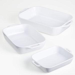 Staub White 3-Piece Rectangular Baking Dish Set | Crate & Barrel