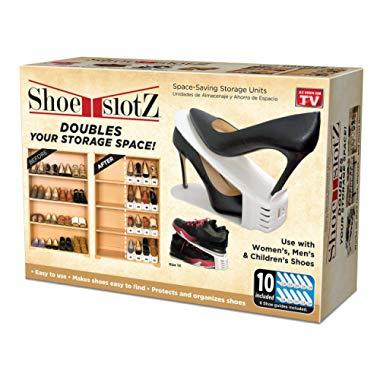 Shoe Slotz Space-Saving Storage Units in Ivory | As Seen on TV | No Assembly Required | Limited Edition Price Club Value Pack, 10 Piece Set (1)