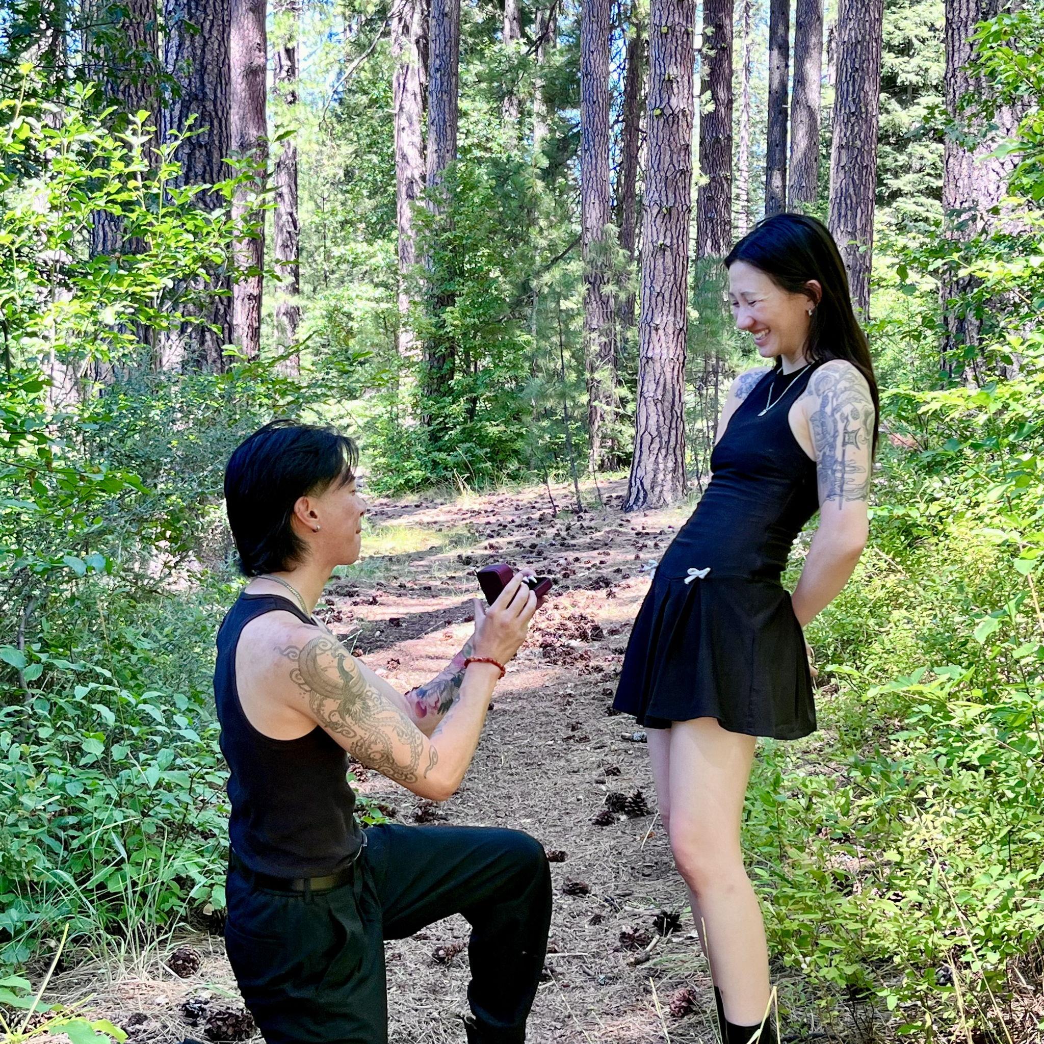 Jaycee took Ahn on the most special anniversary trip, proposed, and Ahn in turn said YES!