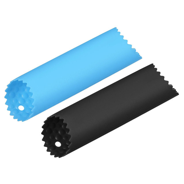 Unique Bargains Kitchen Non-Slip Silicone Skin Remover Garlic Peeler 1 Set Black/Blue