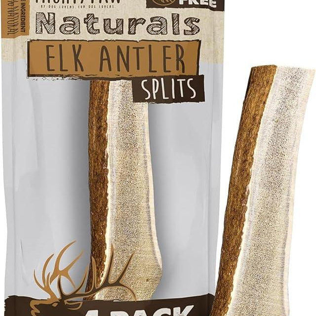 Mighty Paw Naturals Split Elk Antler for Dogs | USA Sourced, Long Lasting Chew for Aggressive Chewers – Low Odor, Natural Alternative to Dog Toys