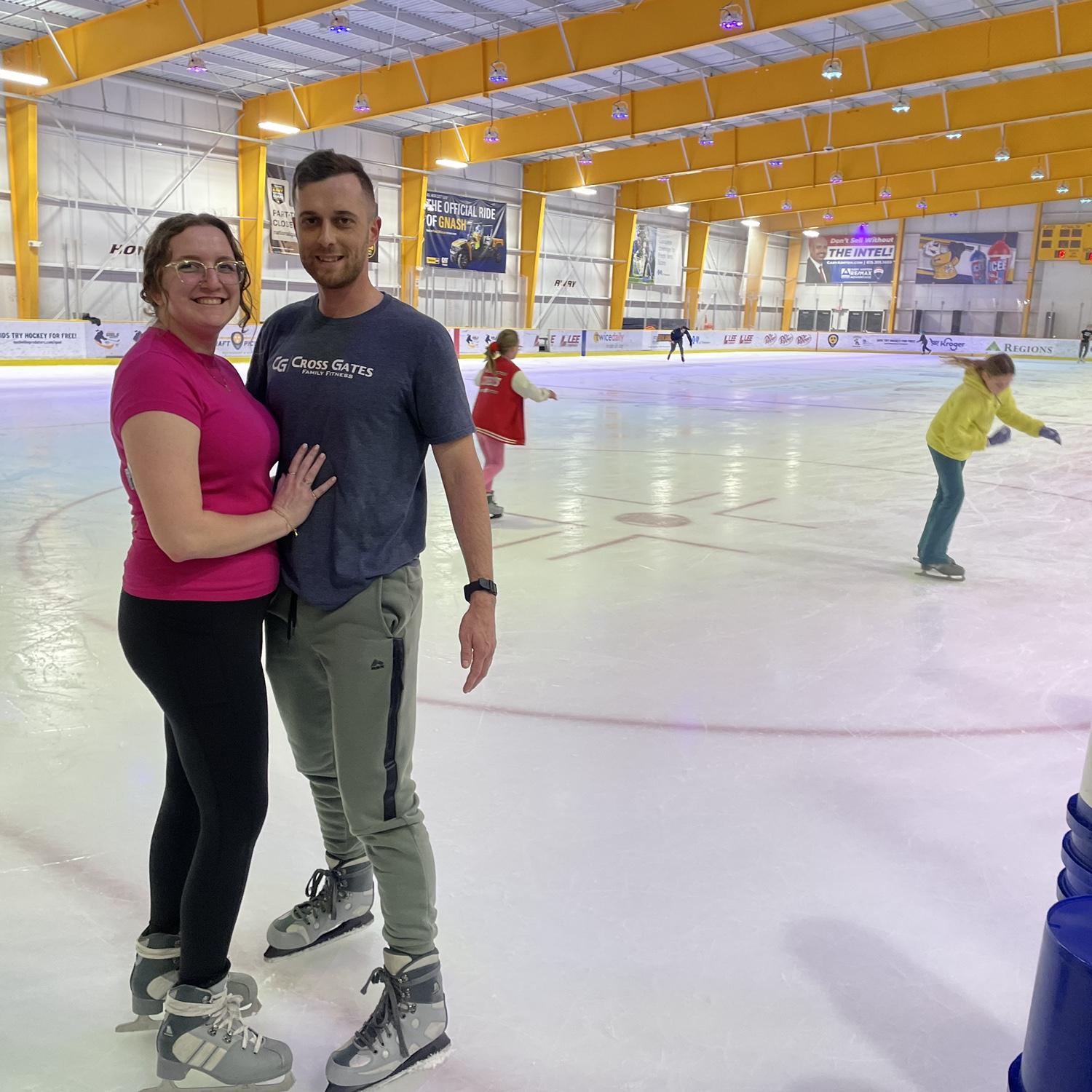 He’s more athletic, but I try (I had to use buckets to skate and not fall).