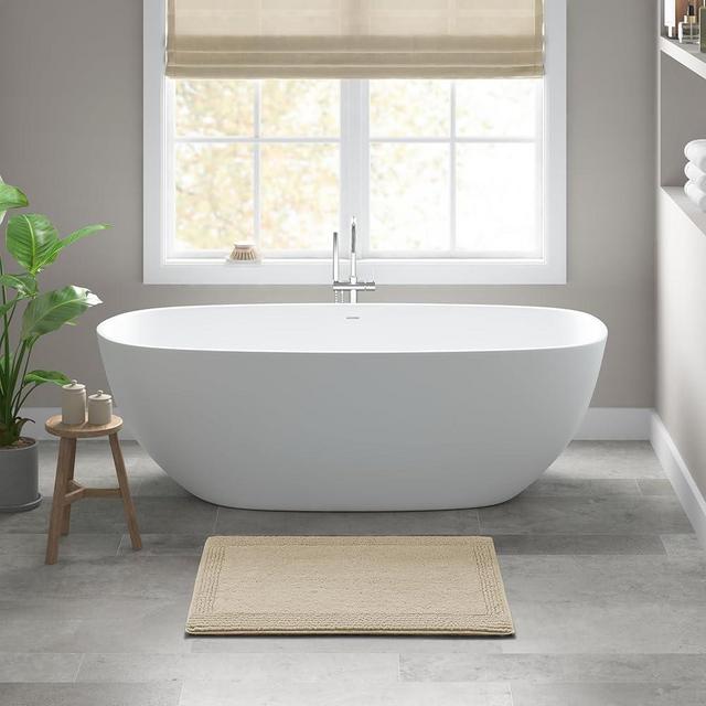 Madison Park Splendor Reversible 100% Cotton Tufted Bathroom Rug-3000 GSM Hotel Quality Luxurious Plush Medium Pile Bath Mat Absorbent, Quick Dry, Shower Room Décor, 20"x30" Natural