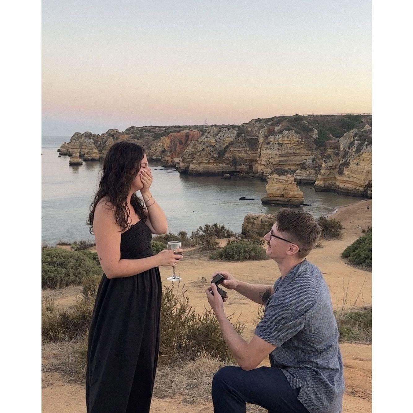 We got engaged!! Lagos, Portugal in September 2023