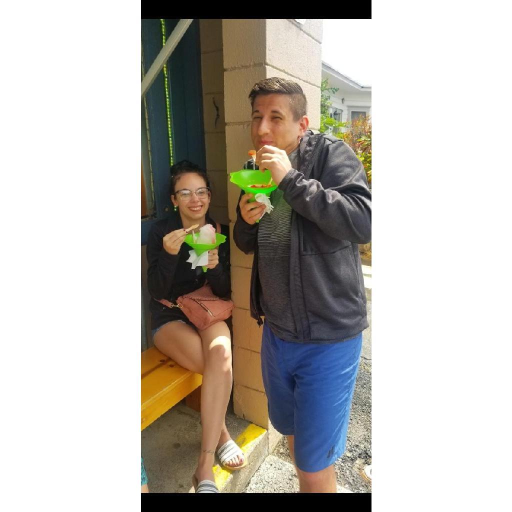 Shave ice while our first time in Hawaii - February 2020