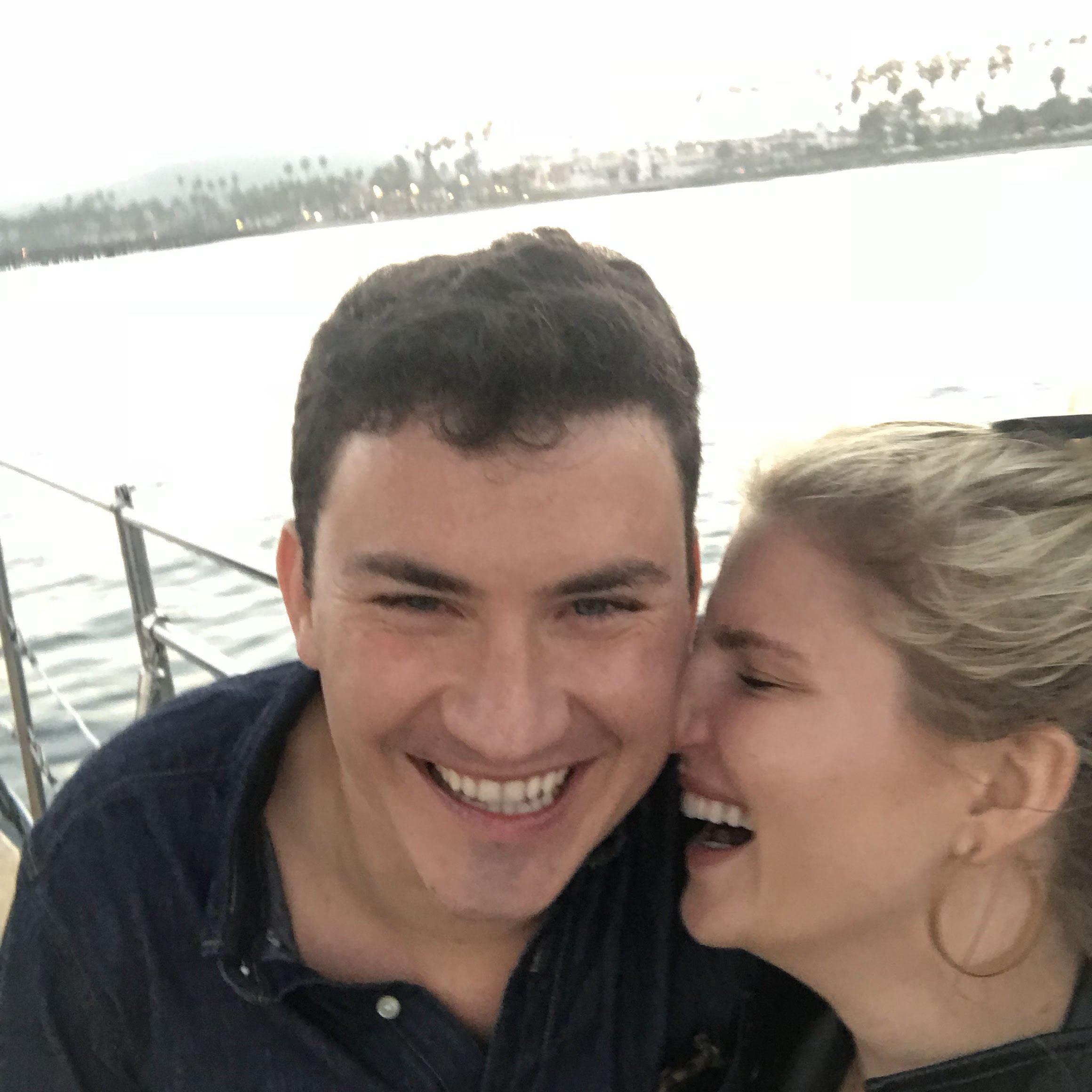 On a sunset cruise in Santa Barbara for Luke's 27th birthday 