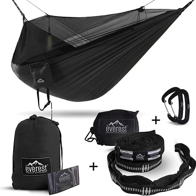 Everest Double Camping Hammock with Mosquito Net | Bug-Free Camping, Backpacking & Survival Outdoor Hammock Tent | Reversible, Integrated, Lightweight, Ripstop Nylon