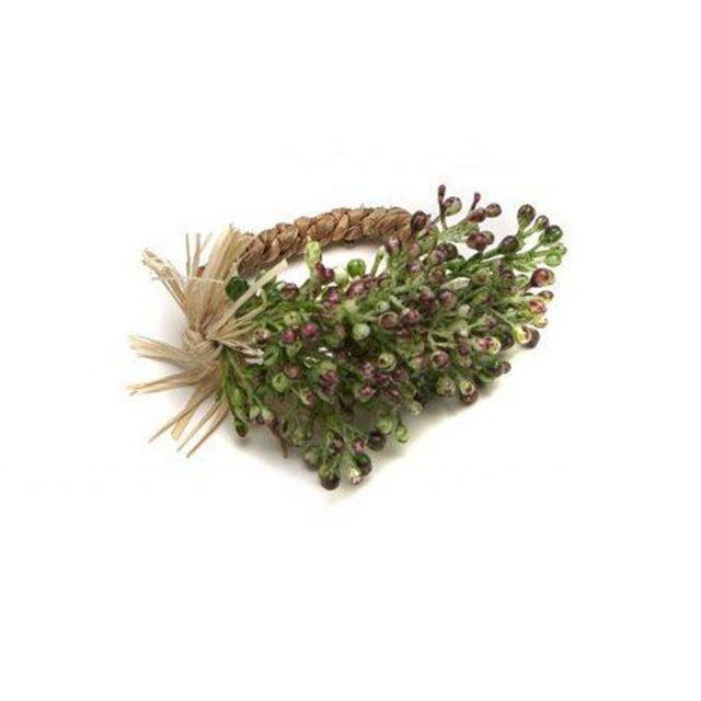 Deborah Rhodes Napkin Ring Wild Berry Spray Green