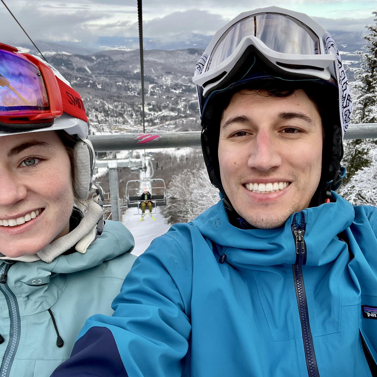 Taking Super Bravo lift up at Sugarbush. We plan to do our first look at the top!