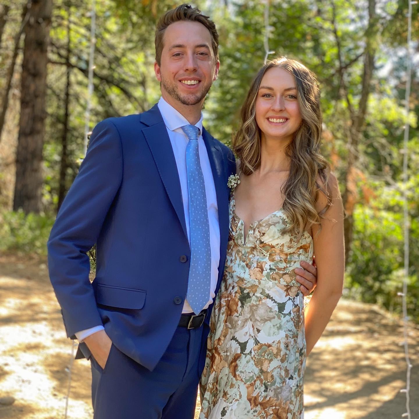 At some of our best friend's wedding. They were there during our proposal!