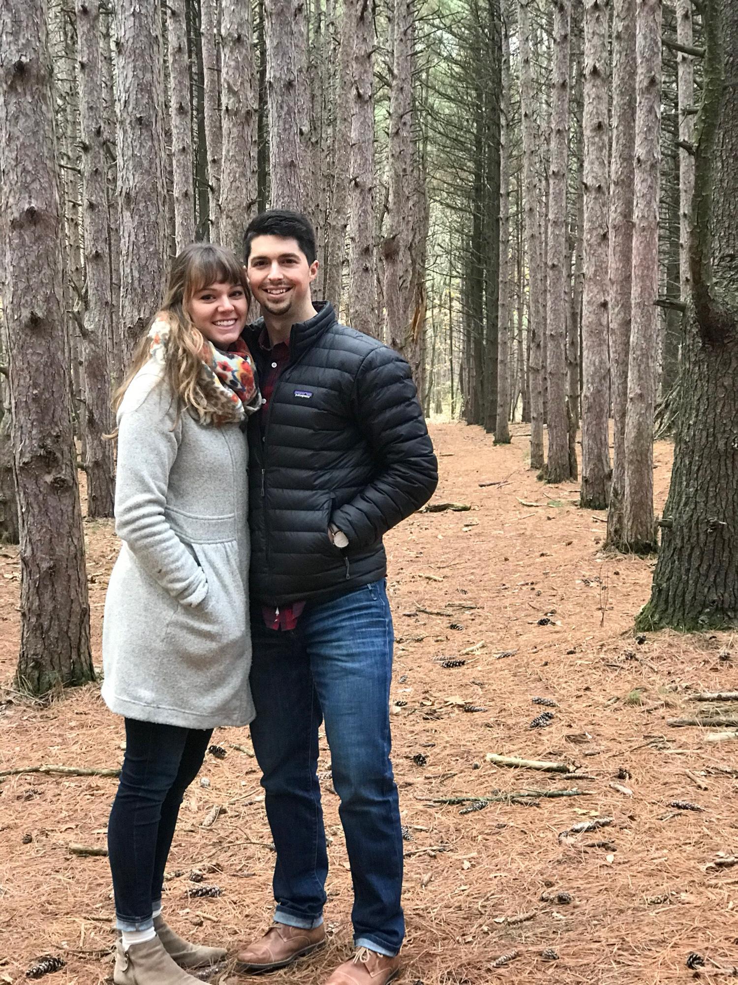 Right before we got engaged! On a walk through Provine Trails.