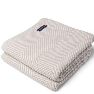 Monhegan Cotton Throw Without Fringe - Oyster