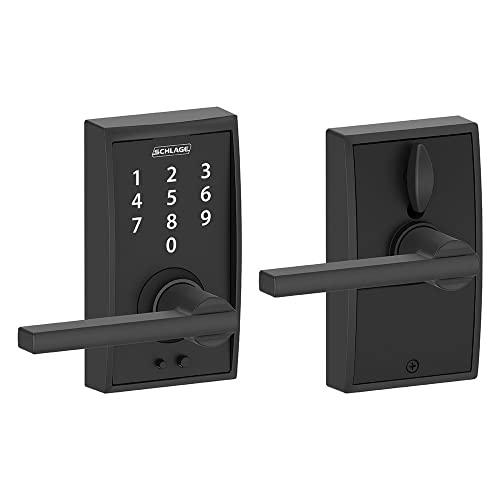 Schlage Touch Century Lock with Latitude Lever (Matte Black) FE695 CEN 622 LAT