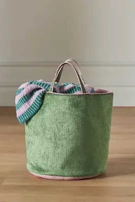 Adaline Velvet Cotton Basket