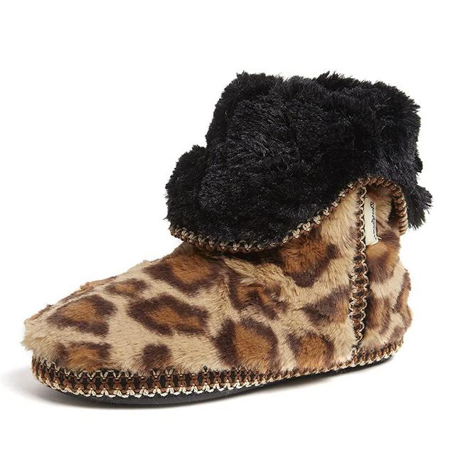 Dearfoams Women's Beth Furry Foldover Boot Slipper