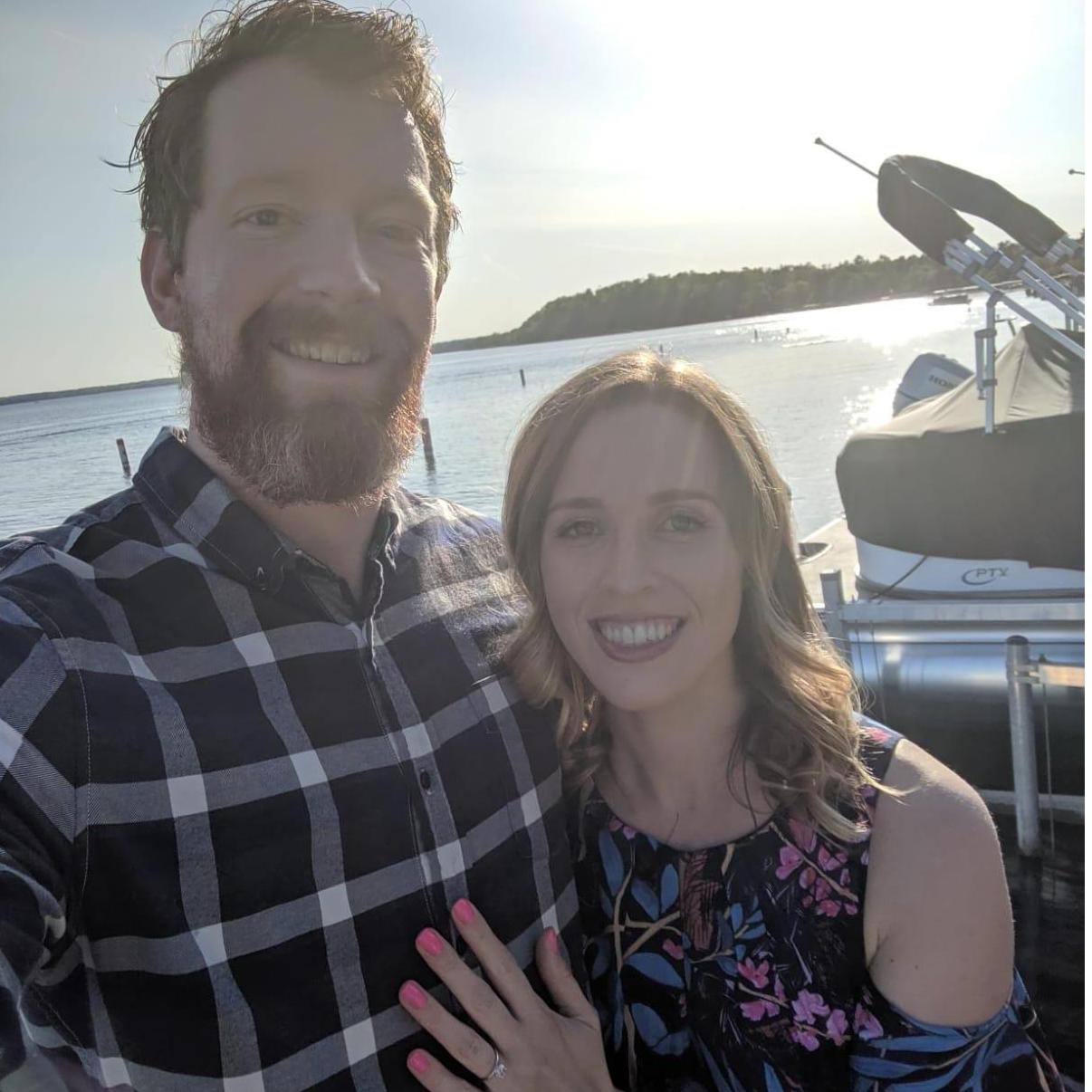 We're engaged! Right before the grand surprise where Jared arranged for both of our families to surprise Colleen in Nisswa, Minnesota to celebrate our engagement!