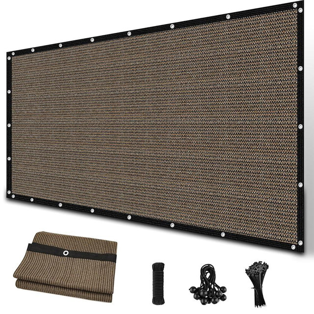 Amagenix 90% Sun Shade Cloth with Grommets, 6' x 8' Pergola Replacement Shade Cover Canopy Privacy Screen for Outdoor Patio Garden, Mocha (We Customized)