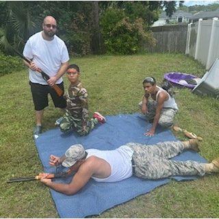 Daddy training the boys
