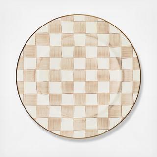 Mocha Check Charger/Plate