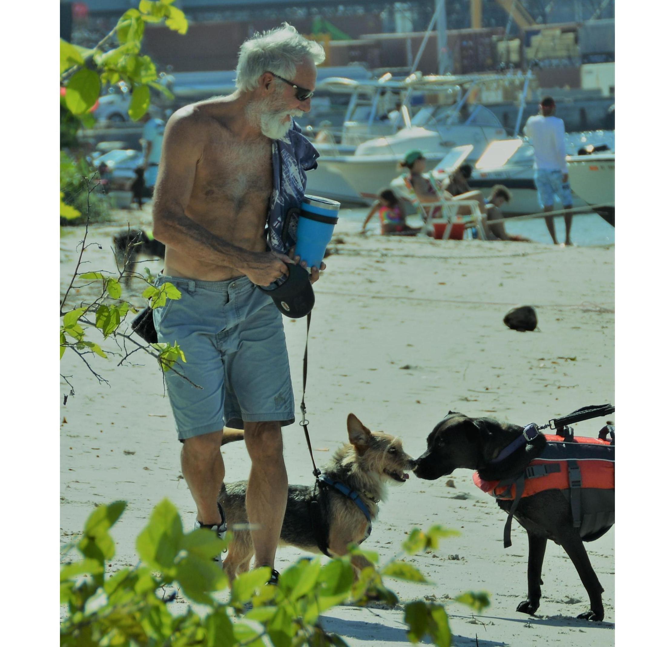 Beau making a new friend