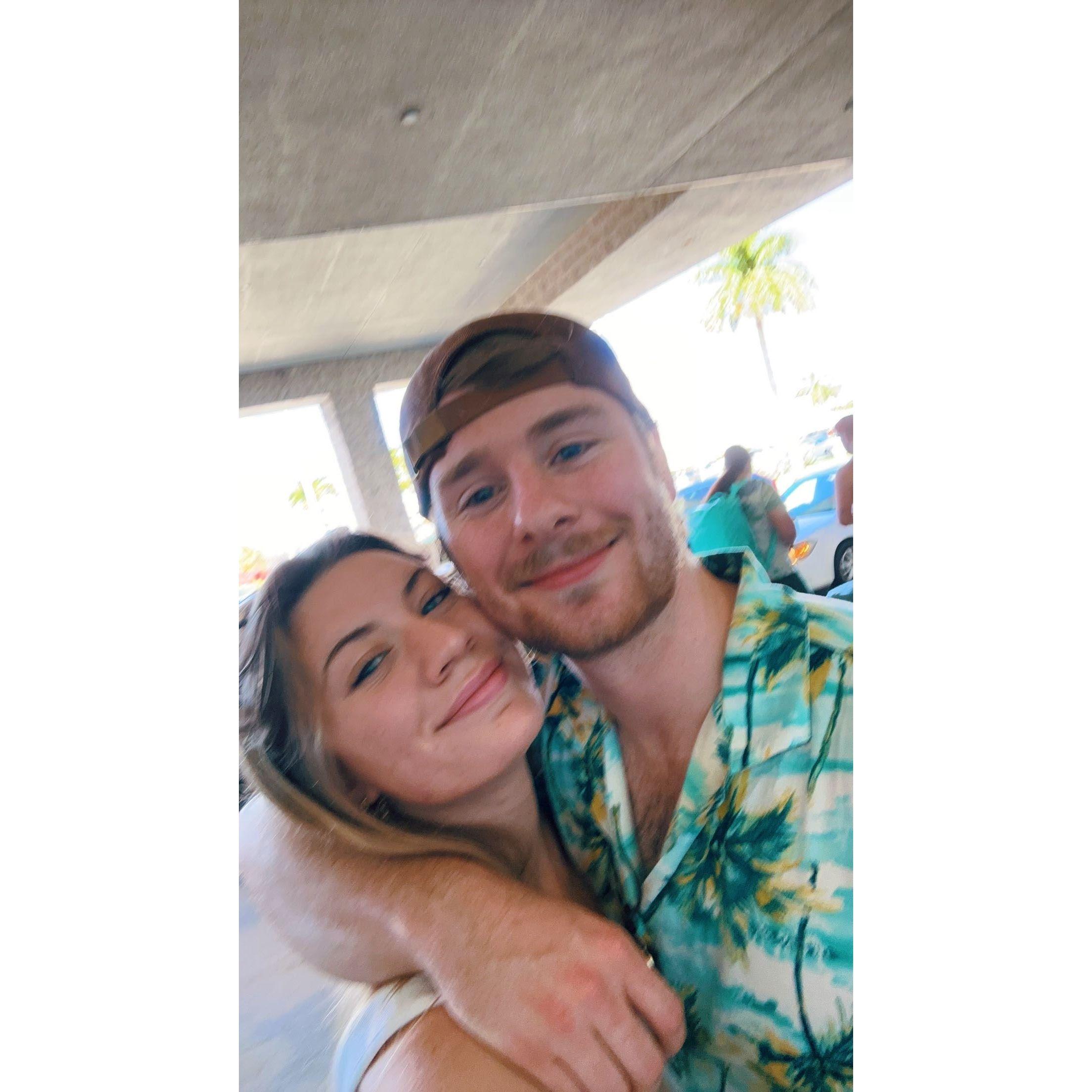 Right before boarding Bahamas cruise