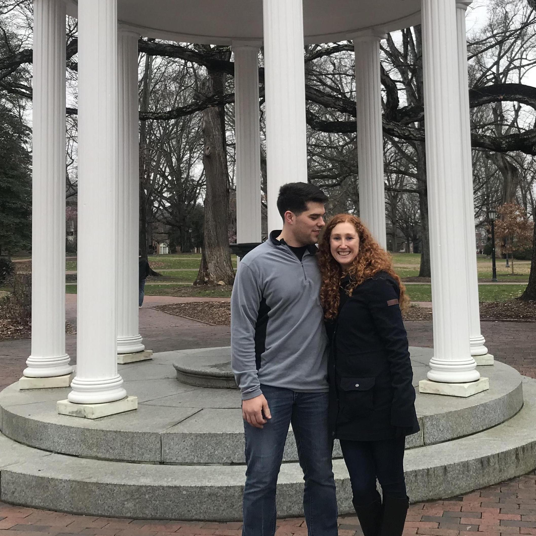 Our first picture together February 2020. At the "Old Well" on UNC Campus