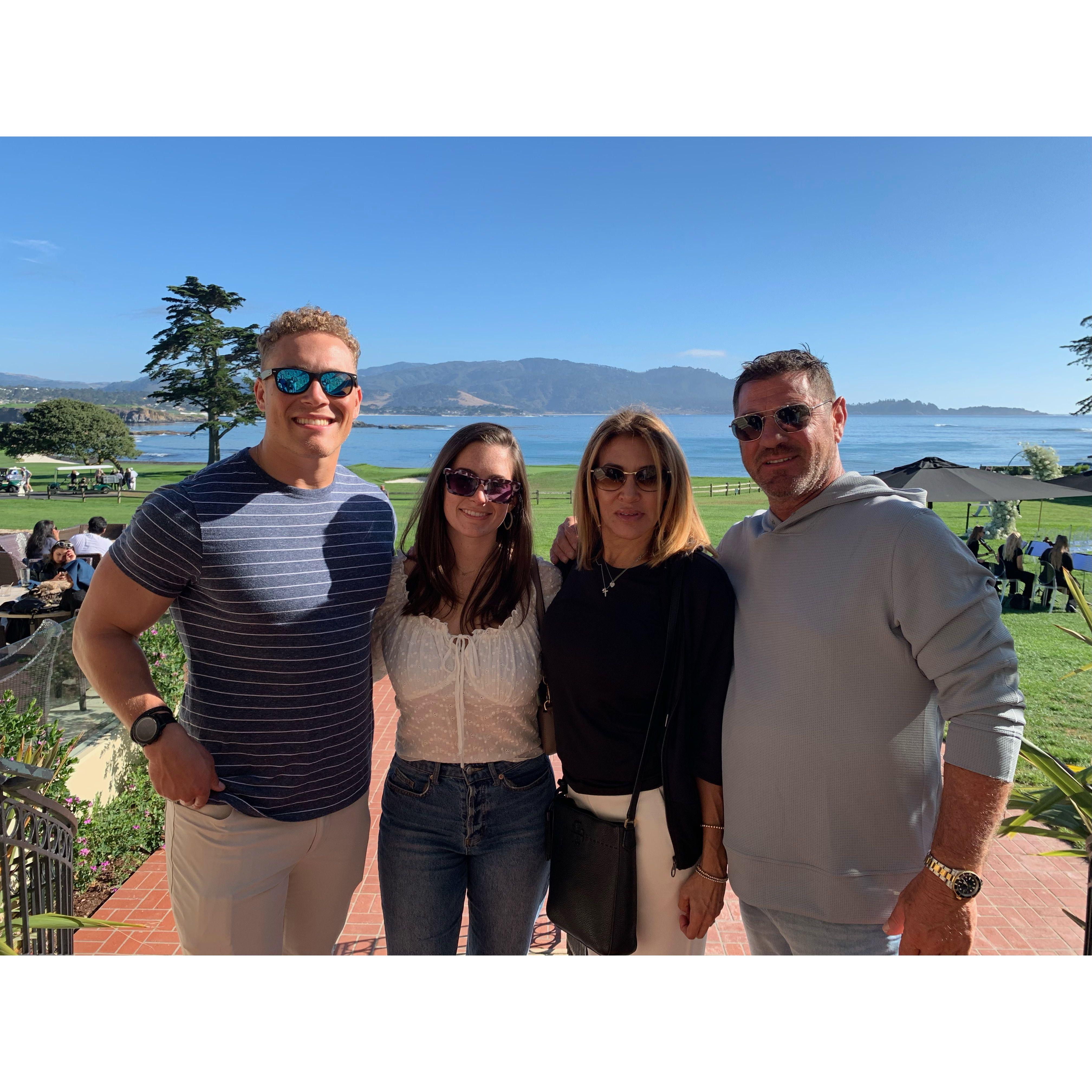 Celebrating the engagement at Pebble Beach