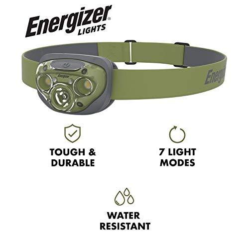 Energizer High-Powered LED Headlamp Flashlights, IPX4 Water Resistant, Super Bright LED, Multiple Light Modes, Best Headlight for Camping, Running, Outdoors, Emergency Light, Batteries Included