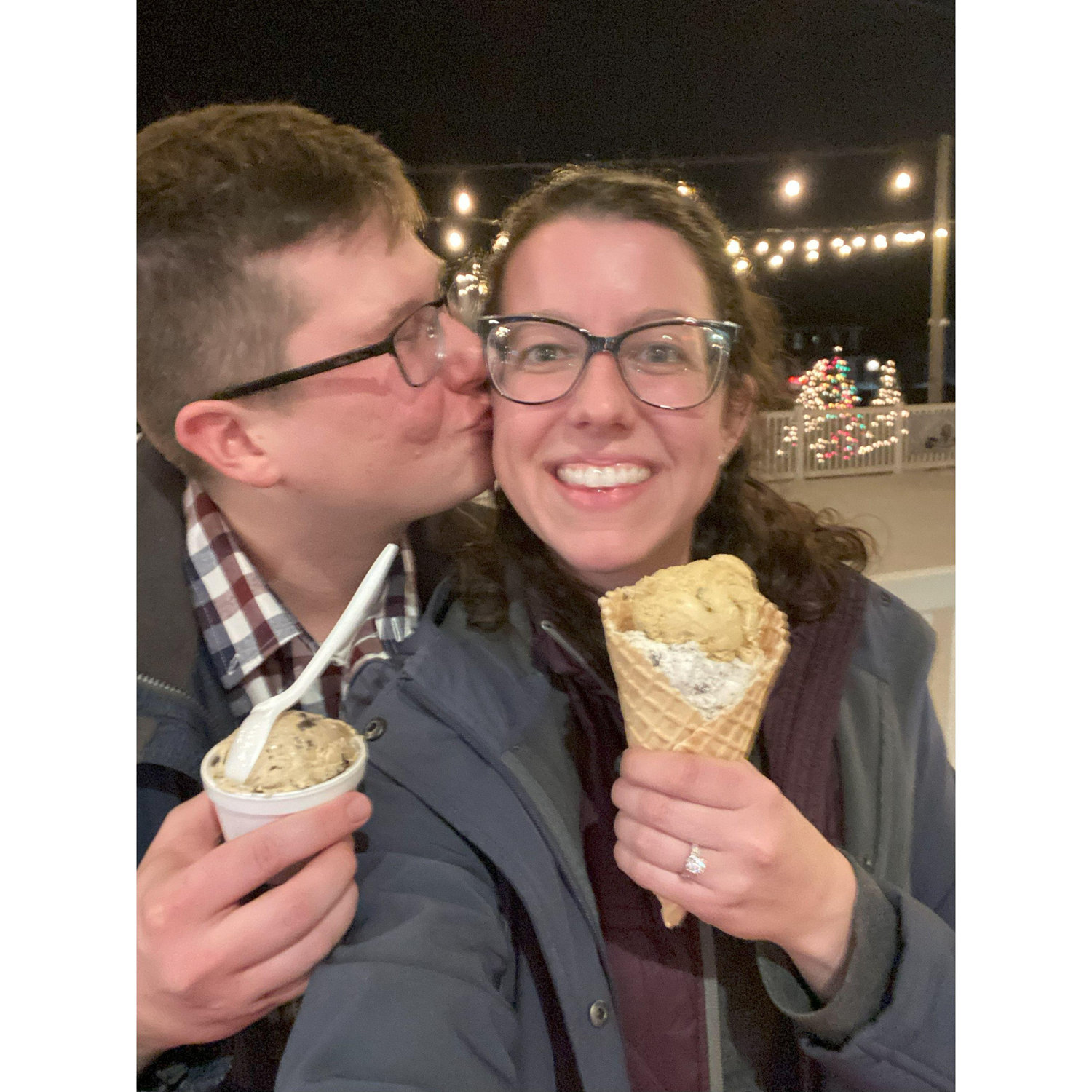 Ice Cream after getting engaged :)