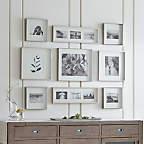 Brushed Silver Picture Frame Gallery, Set of 9