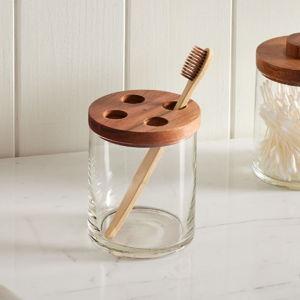Clover Wood Toothbrush Holder