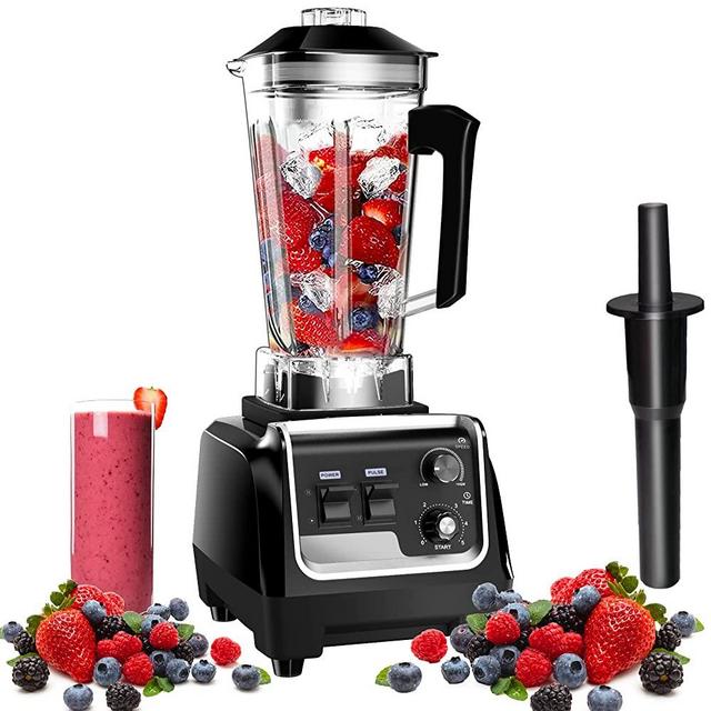 Professional Commercial Countertop Blender, Blenders for Kitchen - 68 OZ Large Smoothie Blender 2200 Watt Base High Power Blender with Timer, High-Performance Ice Crusher Food Processor Frozen Fruit