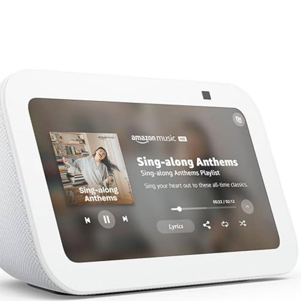 Amazon Echo Show 5 (newest model), Smart display, Designed for Alexa+, 2x the bass and clearer sound, Glacier White