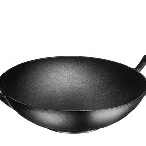 Bruntmor Pre-Seasoned Cast Iron Wok, 14-inch