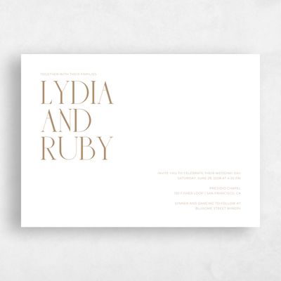Pink Wedding Invitation - Amberley Landscape Letterpress