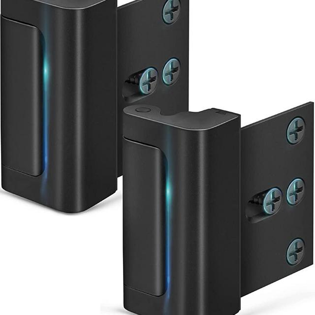 Home Security Door Lock, Childproof Door Reinforcement Lock with 3 Inch Stop Withstand 800 lbs for Inward Swinging Door, Upgrade Night Lock to Defend Your Home (Black-2 Pack)