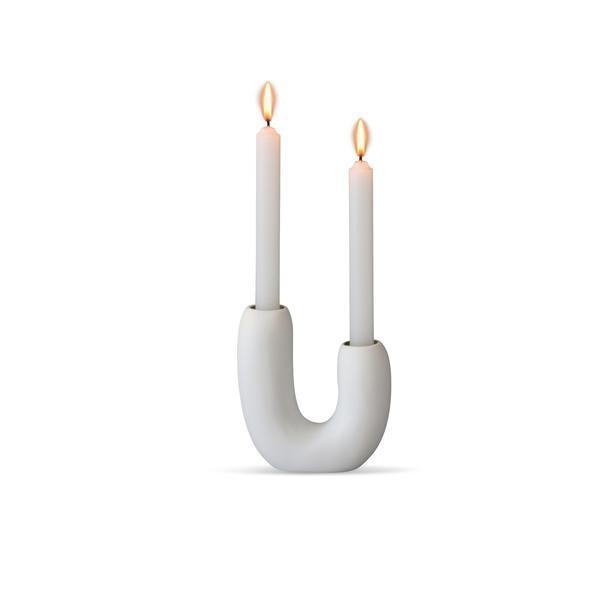 White U Candle Holder