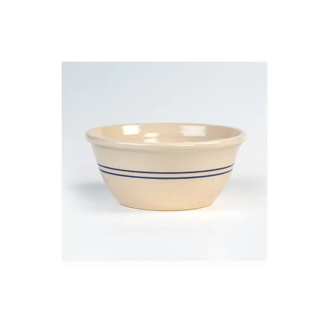 Martinez Pottery 12" Heritage Blue Stripe Stoneware Mixing Bowl