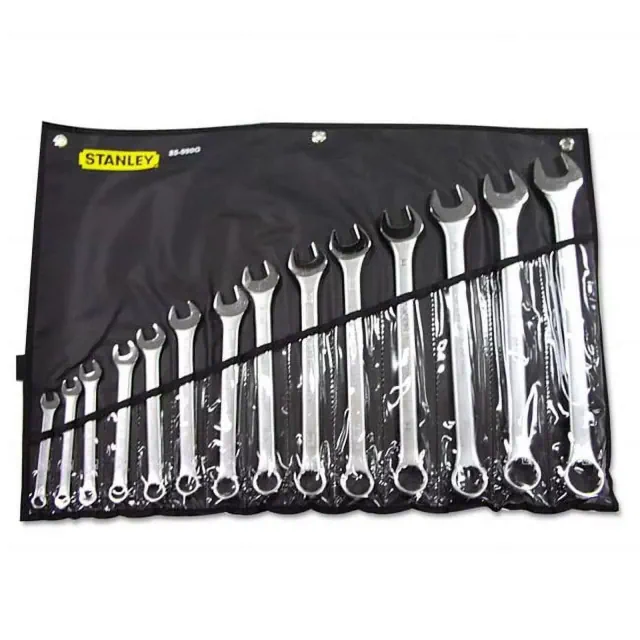 Master Mechanic 14 Piece Alloy Steel SAE Long Pattern Combination Wrench Set with Nickel Chrome Plated Finish for Easy Installation