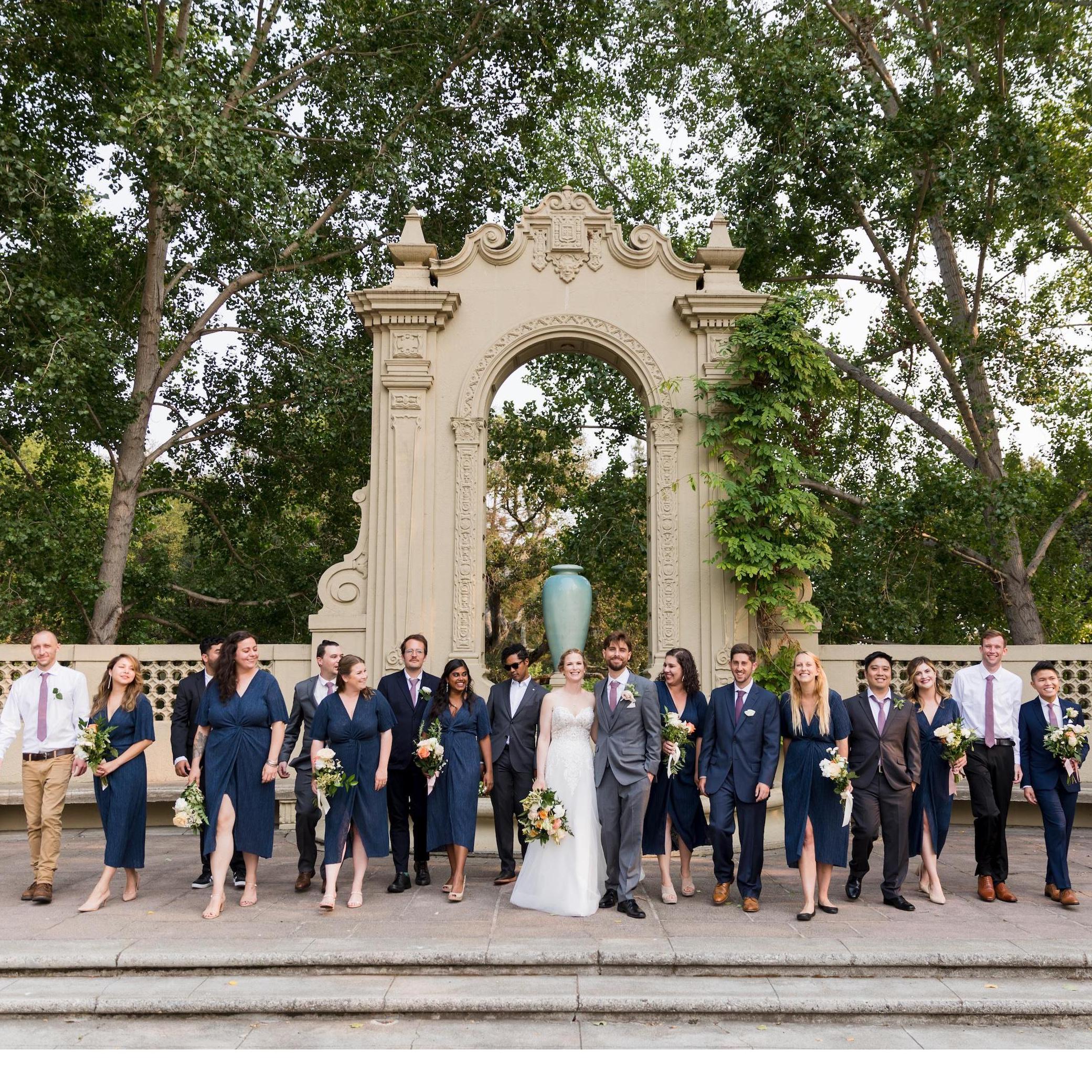 The bridesmaids and groomsmen together - we love you all so much <3