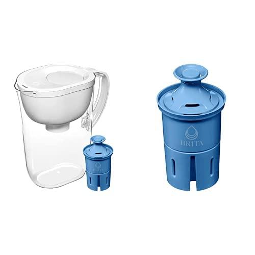 Brita Large 10 Cup Water Filter Pitcher with 2 Brita Elite Filters, Made Without BPA, Everyday, White
