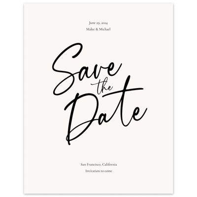 White Modern Wedding Digital Save the Date - Santorini Type